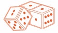 Outline Dice Abstract Illustration. Game Element Vector Art. vector design Generative AI Royalty Free Stock Photo