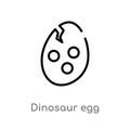 outline dinosaur egg vector icon. isolated black simple line element illustration from stone age concept. editable vector stroke Royalty Free Stock Photo