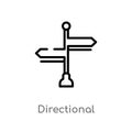 outline directional vector icon. isolated black simple line element illustration from signs concept. editable vector stroke Royalty Free Stock Photo