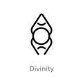 outline divinity vector icon. isolated black simple line element illustration from zodiac concept. editable vector stroke divinity