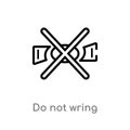 outline do not wring vector icon. isolated black simple line element illustration from signs concept. editable vector stroke do