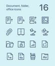 Outline Document, folder, office icons for web and mobile design pack 2