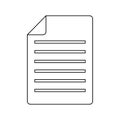 Outline document icon of symbol. Simple style vector