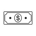 Outline dollar money cash bill illustration vector