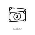 outline dollar vector icon. isolated black simple line element illustration from payment concept. editable vector stroke dollar