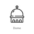 outline dome vector icon. isolated black simple line element illustration from buildings concept. editable vector stroke dome icon