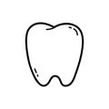 Outline doodle baby first  tooth Royalty Free Stock Photo