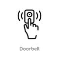 outline doorbell vector icon. isolated black simple line element illustration from smart house concept. editable vector stroke