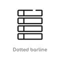 outline dotted barline vector icon. isolated black simple line element illustration from music and media concept. editable vector