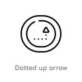 outline dotted up arrow vector icon. isolated black simple line element illustration from user interface concept. editable vector