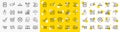 Outline Drag drop, User and Lock line icons. For web app. Vector
