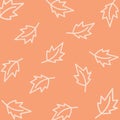 Outline drawing autumn leaves Abstract background texture design concept in trendy soft shades