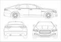 Outline drawing of a business sedan