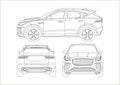 Outline drawing of a compact SUV