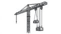 Sketch Construction Crane Lifting Boxes, Heavy Machinery Work Royalty Free Stock Photo