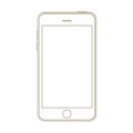 Outline drawing modern smartphone. Elegant thin line style design. Royalty Free Stock Photo