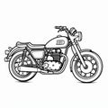 Minimalistic Motorcycle Coloring Page On White Background