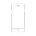 Outline drawing smartphone concept. Elegant thin line design.