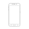 Outline drawing smartphone. Elegant thin line style design. Royalty Free Stock Photo