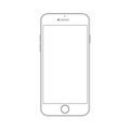 Outline drawing smartphone. Elegant thin line style design. Royalty Free Stock Photo