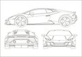 Outline drawing of super car
