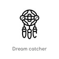 outline dream catcher vector icon. isolated black simple line element illustration from desert concept. editable vector stroke Royalty Free Stock Photo