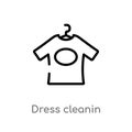 outline dress cleanin vector icon. isolated black simple line element illustration from cleaning concept. editable vector stroke Royalty Free Stock Photo