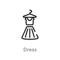 outline dress vector icon. isolated black simple line element illustration from summer concept. editable vector stroke dress icon