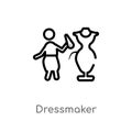 outline dressmaker vector icon. isolated black simple line element illustration from fashion concept. editable vector stroke