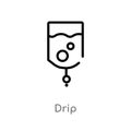 outline drip vector icon. isolated black simple line element illustration from drinks concept. editable vector stroke drip icon on