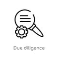 outline due diligence vector icon. isolated black simple line element illustration from human resources concept. editable vector Royalty Free Stock Photo