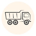 Outline dumper icon, dump track