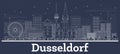 Outline Dusseldorf Germany City Skyline with White Buildings