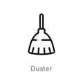 outline duster vector icon. isolated black simple line element illustration from cleaning concept. editable vector stroke duster Royalty Free Stock Photo