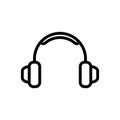 Outline earphones icon. Illustration of musical equipment icon. The Earphone icon design is suitable for app designers, website