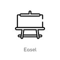 outline easel vector icon. isolated black simple line element illustration from education 2 concept. editable vector stroke easel Royalty Free Stock Photo