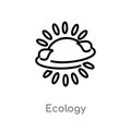 outline ecology vector icon. isolated black simple line element illustration from concept. editable vector stroke ecology icon on