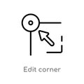 outline edit corner vector icon. isolated black simple line element illustration from geometric figure concept. editable vector