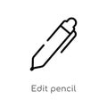outline edit pencil vector icon. isolated black simple line element illustration from education concept. editable vector stroke
