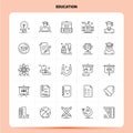 OutLine 25 Education Icon set. Vector Line Style Design Black Icons Set. Linear pictogram pack. Web and Mobile Business ideas Royalty Free Stock Photo