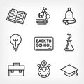 outline education school icons set Royalty Free Stock Photo