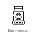 outline egg incubator vector icon. isolated black simple line element illustration from future technology concept. editable vector