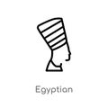 outline egyptian vector icon. isolated black simple line element illustration from monuments concept. editable vector stroke