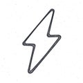 Outline of electric lightning bolt. Thunderbolt strike symbol. Lightning flash symbol. Royalty Free Stock Photo