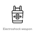outline electroshock weapon vector icon. isolated black simple line element illustration from law and justice concept. editable Royalty Free Stock Photo