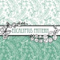 Outline elegant eucalyptus seamless pattern