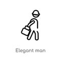 outline elegant man vector icon. isolated black simple line element illustration from people concept. editable vector stroke