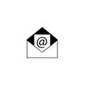 Outline email icon isolated on grey background. Open envelope pictogram. Line mail symbol for website design, mobile Royalty Free Stock Photo