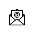 Outline email icon. Line mail symbol for website design