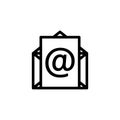 Outline email icon. Line mail symbol for website design